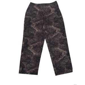 Briggs New York Capri Cropped Pants Side Zipped Leopard Print Size 10